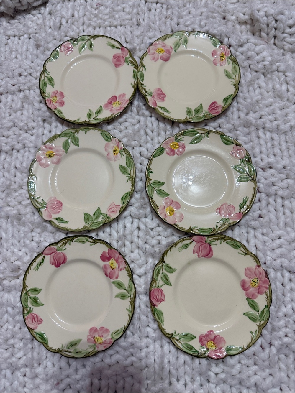 6 Bread & Butter plates FRANCISCAN DESERT ROSE California USA 6.25”